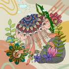 Coastal Bohemian 395 Art Print