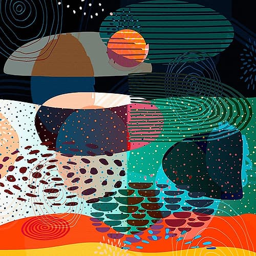 Mid Century Abstract 585 Mid-century moderne reproduction
