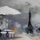 Abstract Paris Cafe II Art Print
