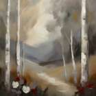 Among the Birches Art Print