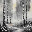 Amongst the Birches Art Print