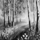 Birch Landscape Art Print