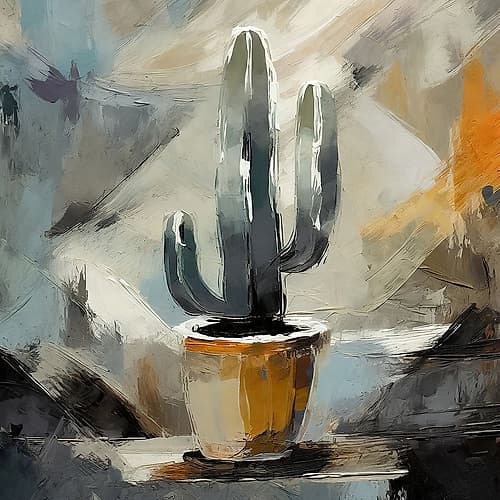 Cactus Contours Minimalist Print