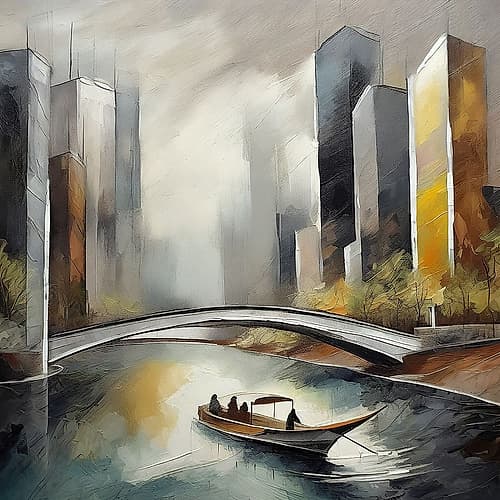Citys Quiet Tide Architecture Print