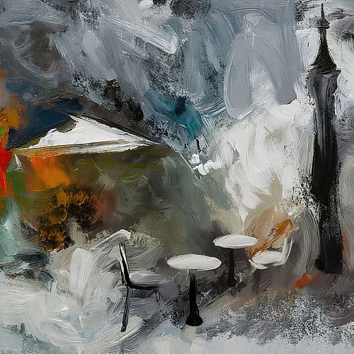 Empty Cafe Abstract Art Print