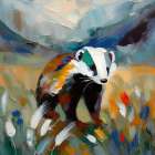 Expressionist Badger Art Print