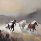 Horses Against the Sky Art Print