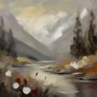 Misty Ridges Art Print