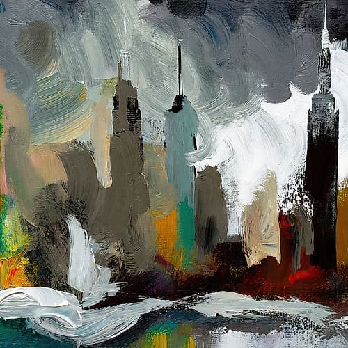 New York Turbulence Abstract Art Print