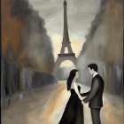 Romance In Paris I Art Print
