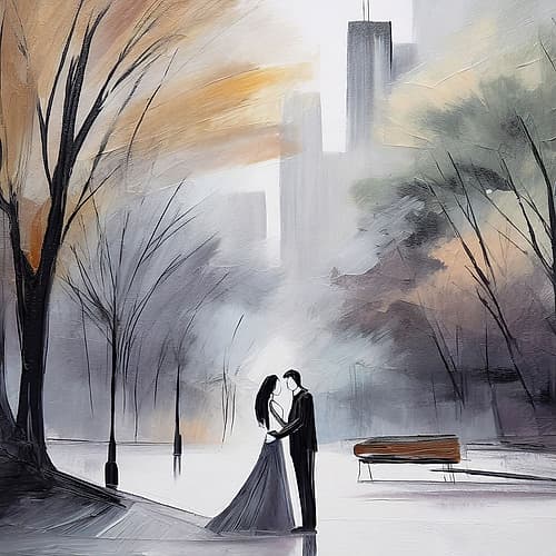 Silhouettes of Affection Abstract Art Print