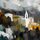 Steeple Above the Stones Art Print