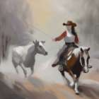 Steer and Dust Art Print