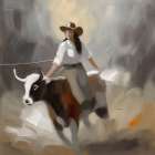 The Steer Rider Art Print