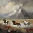 Wild Horses Path Art Print