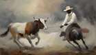 Roping the Steer Art Print