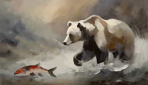 Salmon Dash Art Print