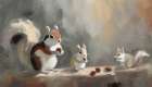 The Nut Gatherers Art Print