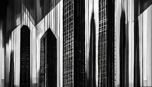 Rise of Skyscrapers Abstract Art Print