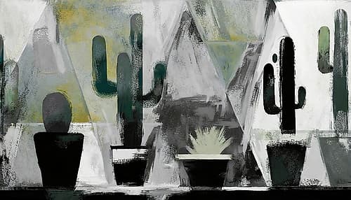 Cacti Contours Minimalist Print