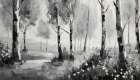 Monochrome Forest Art Print