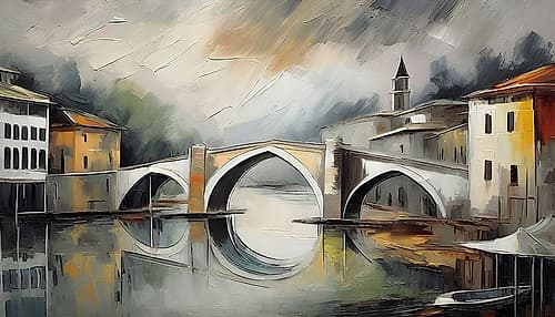 Echoes of the Canal Abstract Art Print