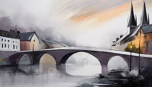 Twilight on Pont Neuf Abstract Art Print