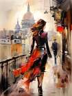 A Lady In Red - by Bolokofsky, Ronald | Fine Art Studio | Bolokofsky, Ronald