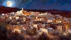 Adobe Village Night Art Print