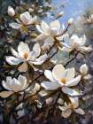 Blossoming Magnolias I Art Print