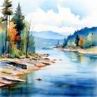 Blue River Art Print