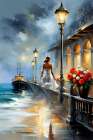 Bride By The Ocean Art Print