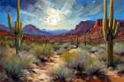 Cactus Moon Art Print