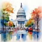 Capital City Reflection Art Print