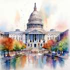 Capitol Building Reflection Art Print