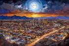 City At Dusk Art Print
