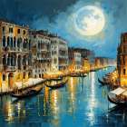 City By Moonlight Art Print