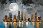 City Lights Reflection Art Print