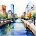 City River Reflection Art Print