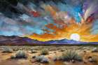 Colorful Desert Skyline Art Print