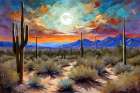 Desert Full Moon Art Print