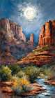 Desert Mountain Landscape Art Print