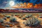 Desert Mountains At Dusk Art Print