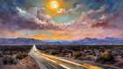 Desert Road At Dusk Art Print