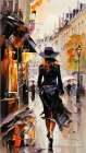 Elegant Woman Walking Art Print