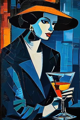 Femme Fatale Martini Abstract Art Print