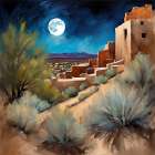 Full Moon Over Ancient Ruins Art Print