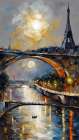 Full Moon Over Bridge Art Print