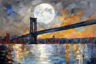 Full Moon Over City Art Print