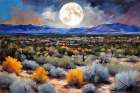 Full Moon Over Desert Art Print
